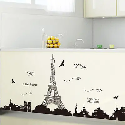 DIY Family Removable Paris City Eiffel Tower Art Decal Mural Bedroom Wall Sticker Vinyl Room Decor Stickers | Дом и сад