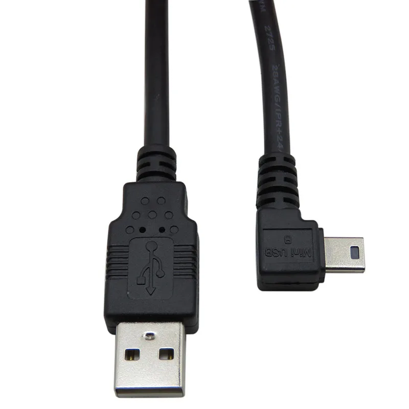 90 градусов левый угловой мини USB Тип B штекер к 2 0 Дата кабель для MP3 MP4 жесткого