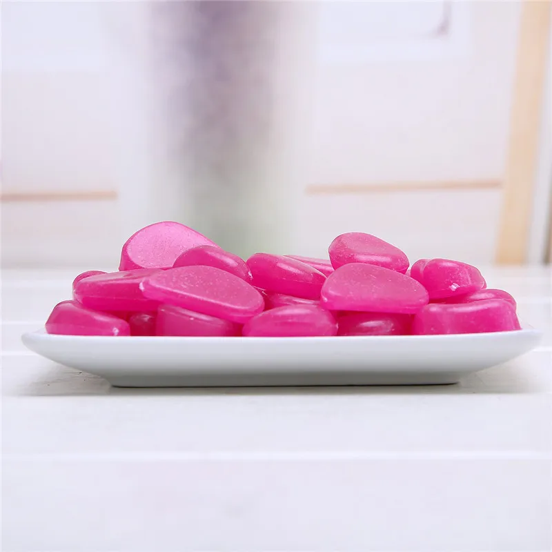 10 шт. светится в темноте галька искусственный камень дорожка аквариумный сад