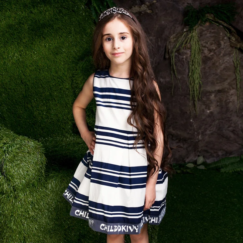 Childdkivy Girls Summer Dress 2019 Little Princess Striped Print Casual Clothes Kids Dresses For | Детская одежда и обувь