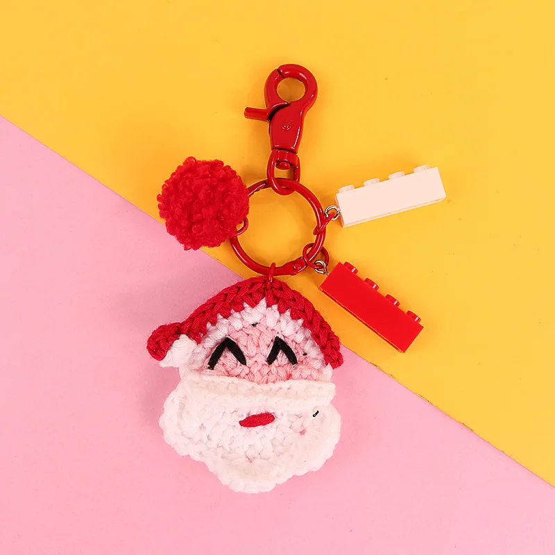 Шерстяной вязаный брелок для ключей ручной работы в виде Санты|Брелоки| |