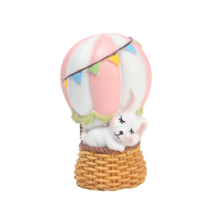 Rabbit Новая смола Мини милый воздушный шар Единорог кролик слон статуя украшение скульптура домашний офис стол украшение для торта игрушка подарок - Цвет: Rabbit