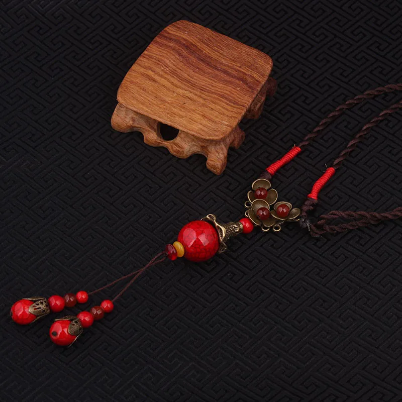 Винтажное ювелирное изделие ожерелье-свитер из красного стекла с камнями новое