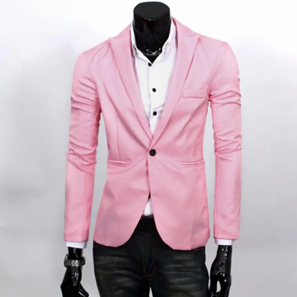 Мужской приталенный Блейзер однотонный Повседневный пиджак верхняя одежда
