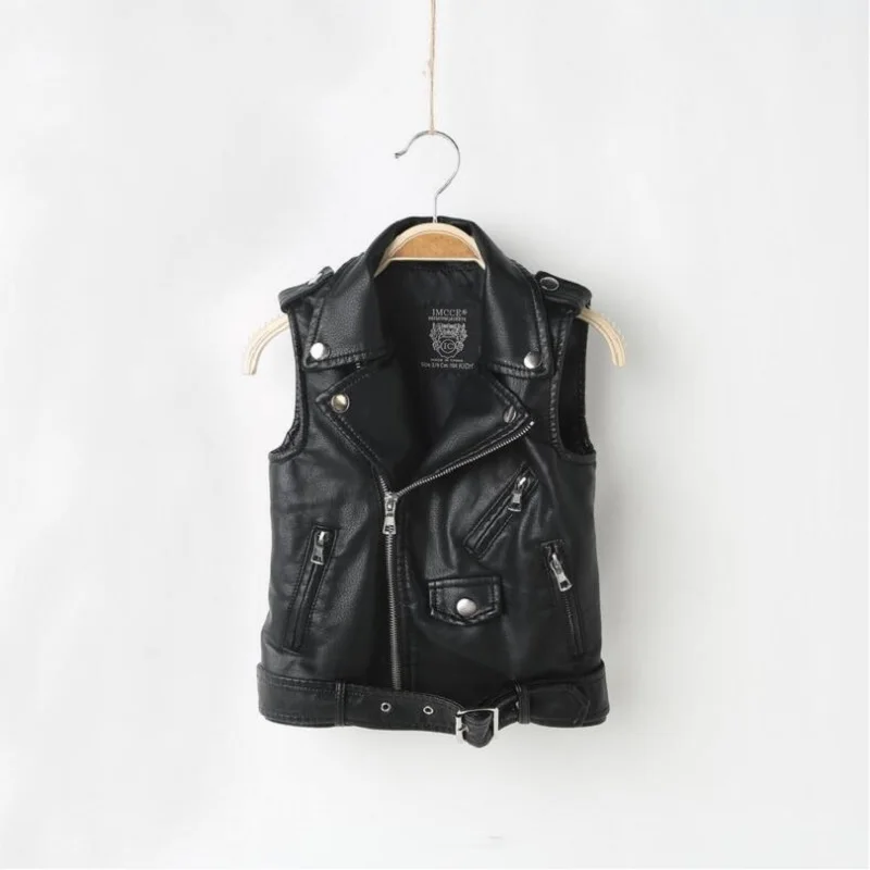 Жилет из искусственной кожи для девочек 2017 детский жилет мальчиков Детская