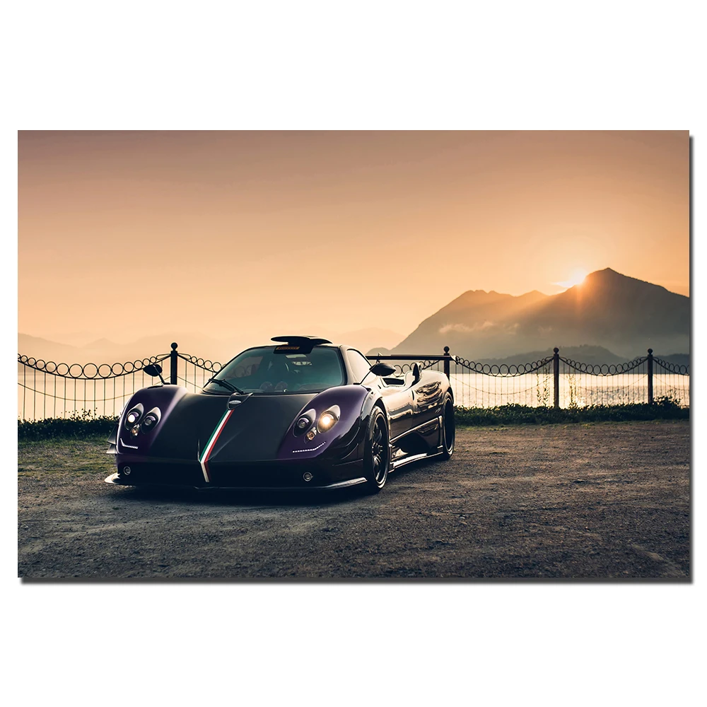 Супер автомобильный постер Pagani Zonda холст с принтом картина рамкой Настенная для