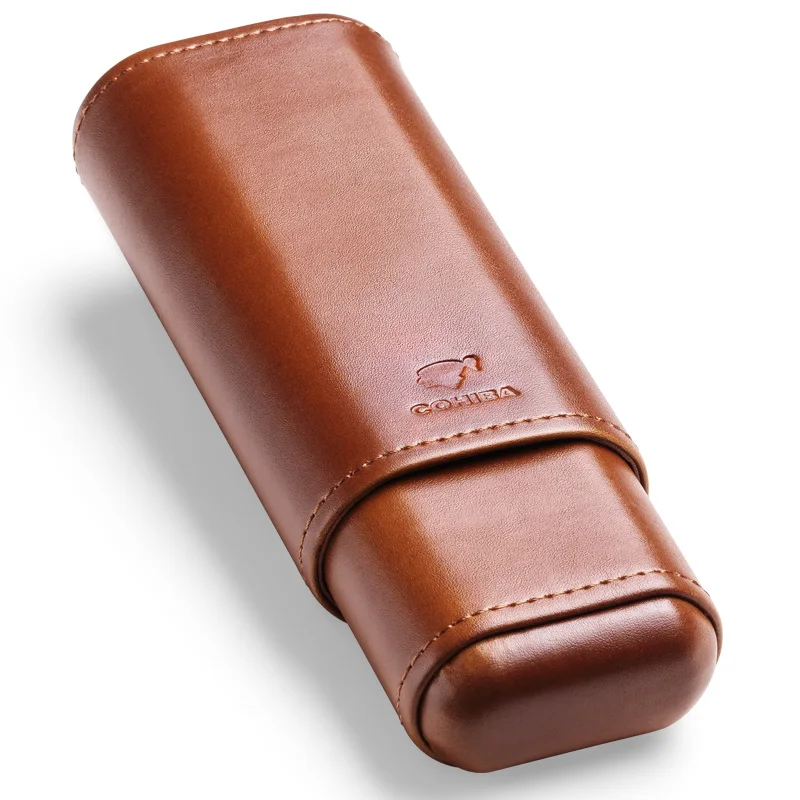 Темно-серый COHIBA кедровое дерево сигары Humidor Путешествия Портативный кожаный сигары Чехол Коробка для сигар CF-1901 - Цвет: Темно-серый
