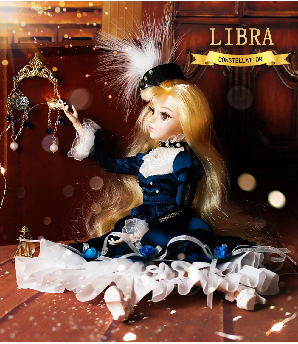 DBS bjd MMGirl 12 созвездий весы как 1/6 30 см кукла синее платье шляпа элегантное тело
