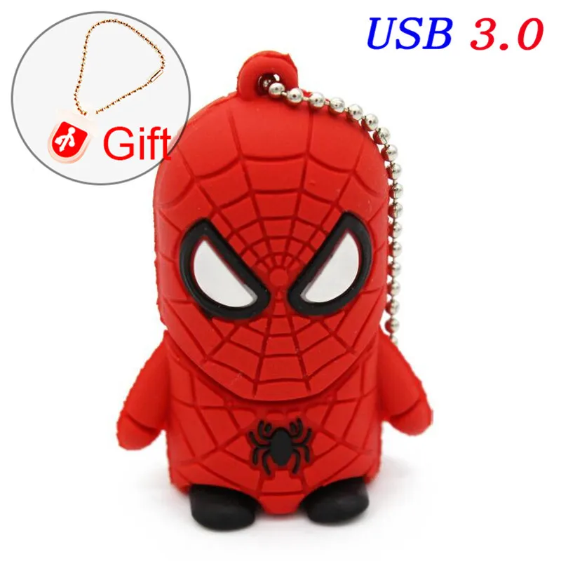 T3 JASTER USB 3,0 мультяшный Супермен Spiderman Бэтмен Капитан Америка силиконовый USB флеш-накопитель 64GB 4GB16GB 32GB USB - Цвет: T3