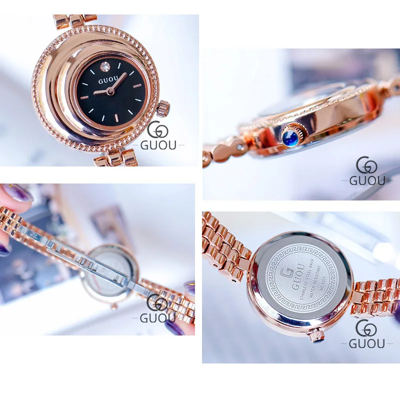 

GUOU Women Luxury Brand Lady Crystal Wrist Watches Fashion Woman Quartz Ladies Watches Women Female Wristwatches Montre Femme