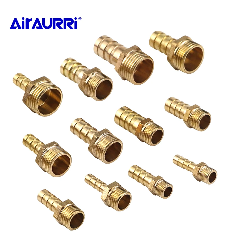 Латунный фитинг трубы 4 мм 6 8 10 12 19 шланг хвоста 1/4 &quot1/8&quot 3/8 &quot1/2&quot BSP Мужской