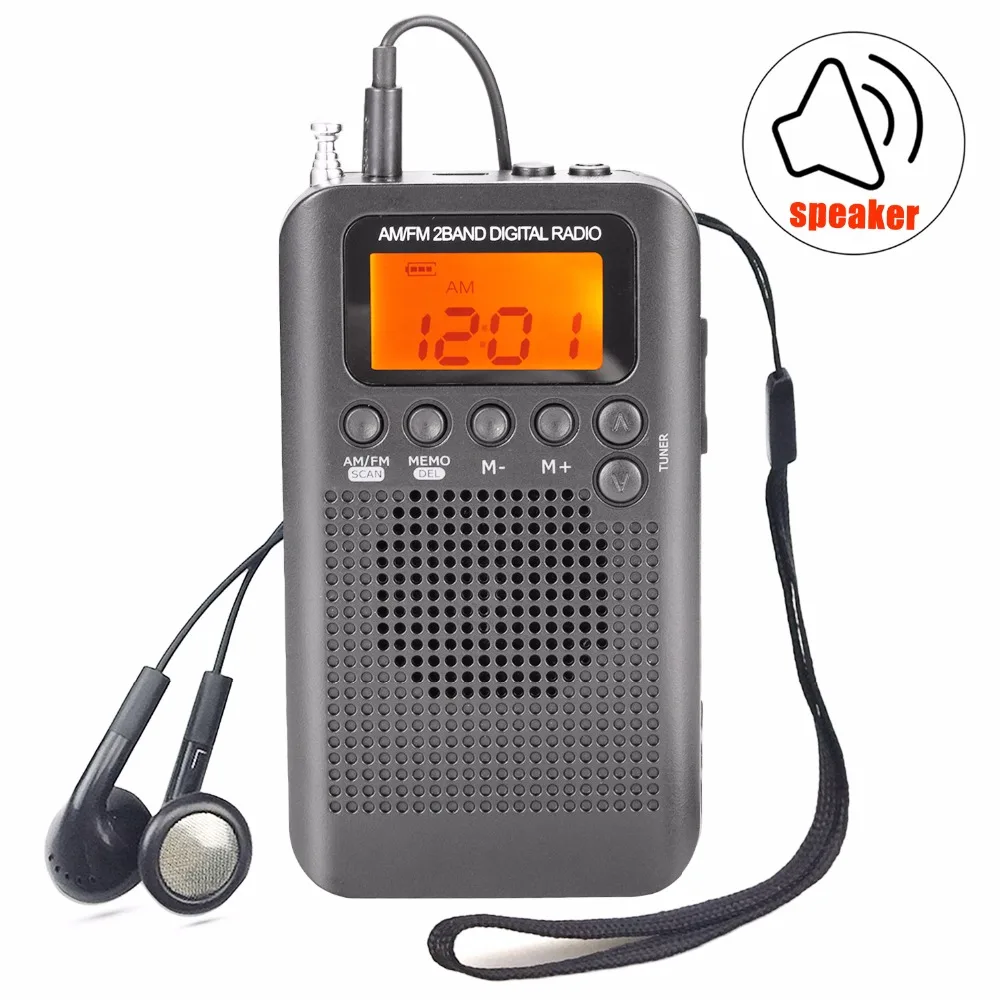 JINSERTA портативный мини FM/AM радио динамик музыкальный плеер с будильником ЖК-дисплей цифровой дисплей Поддержка Батарея и питание от USB