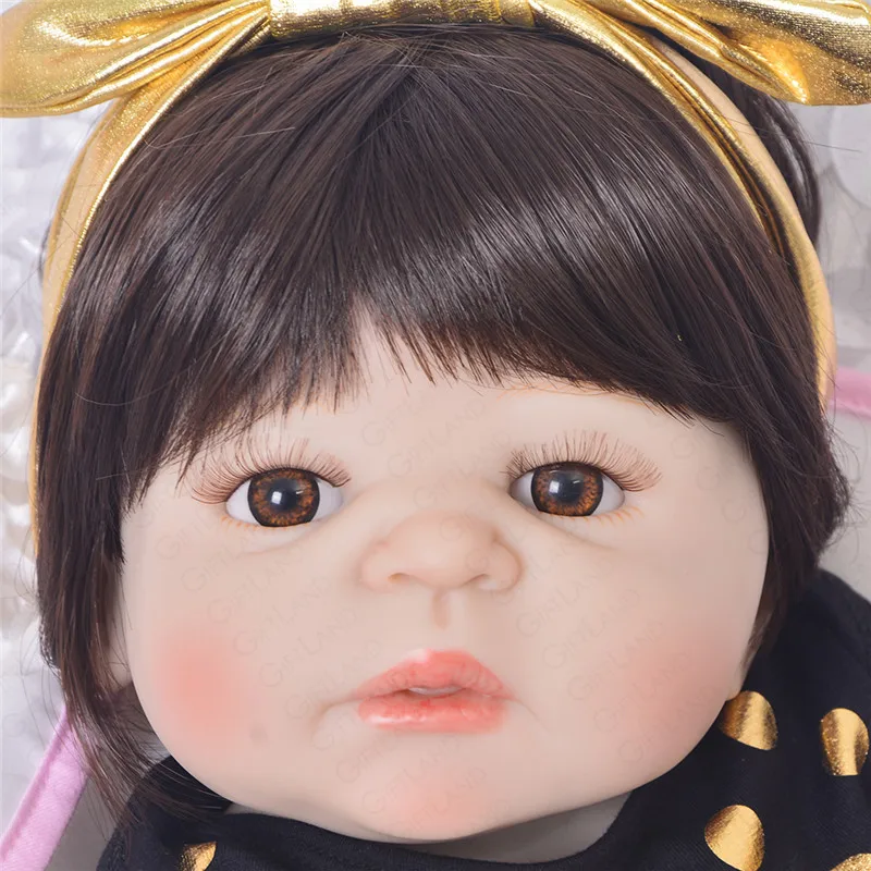 23 дюймов Reborn Baby Doll Bebe полный силиконовый ручной работы Bonecas Bb младенец получивший
