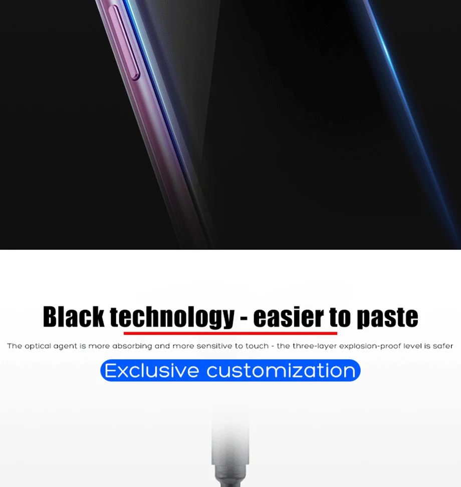 Ультрафиолетовый защитный экран для samsung Note9 8 S8 S9 Plus S10Plus Note 10 Plus из закаленного стекла mate 30 Pro UV Liquid P30 pro