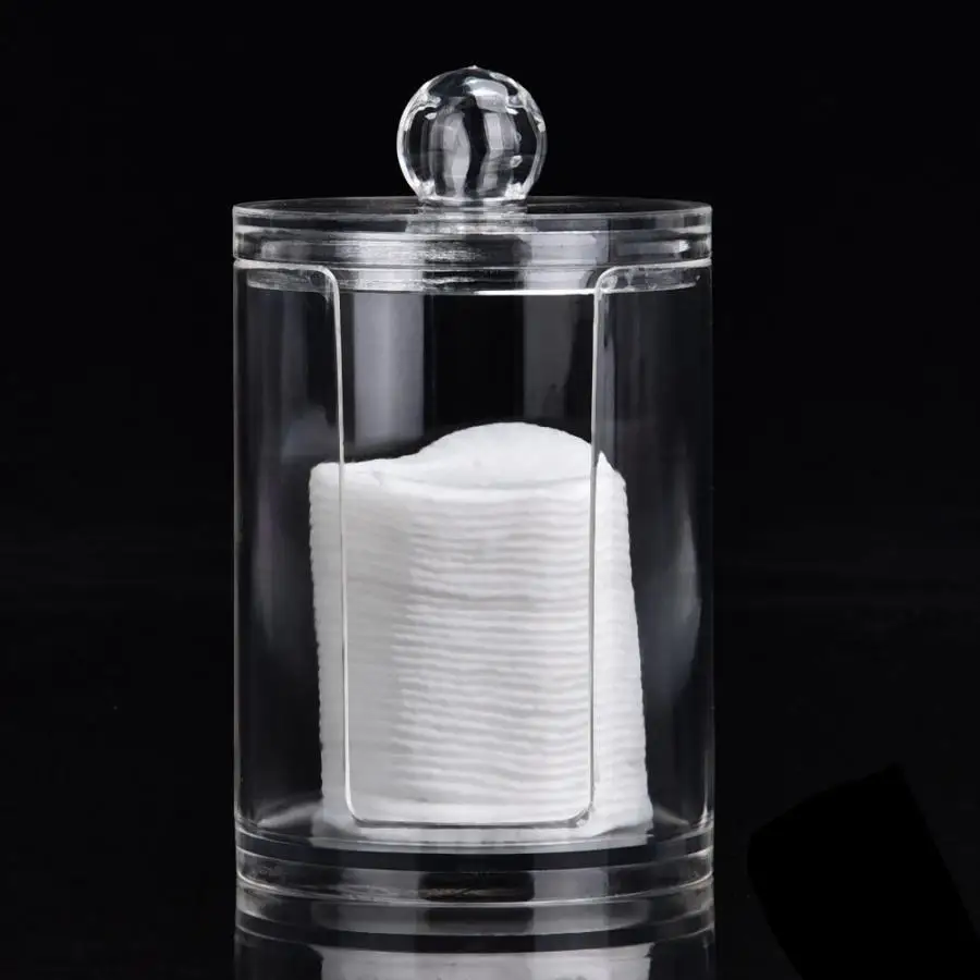 Органайзер из хлопка для макияжа Круглый акриловый держатель ватных палочек