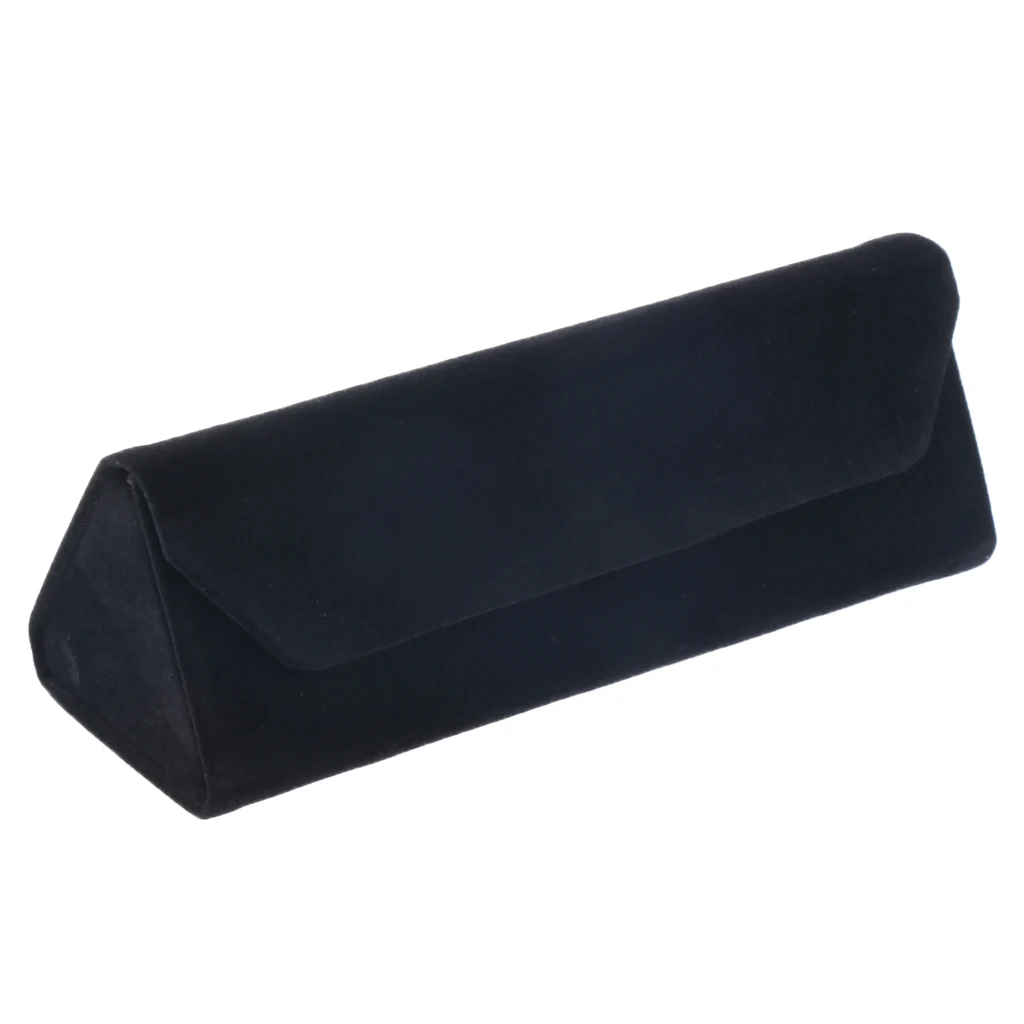 Black 15.8cm Складной бархатный футляр для очков, чехол для солнцезащитных очков, складные очки, жесткий металлический защитный чехол, органайзер 15,8x5,5x1,6 см - Цвет: Black 15.8cm