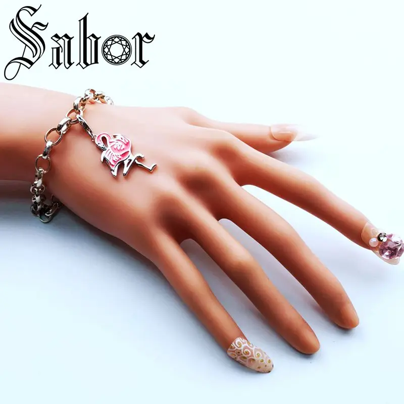 Подвеска с красным фламинго Ювелирная фурнитура сделай сам тибетское серебряное