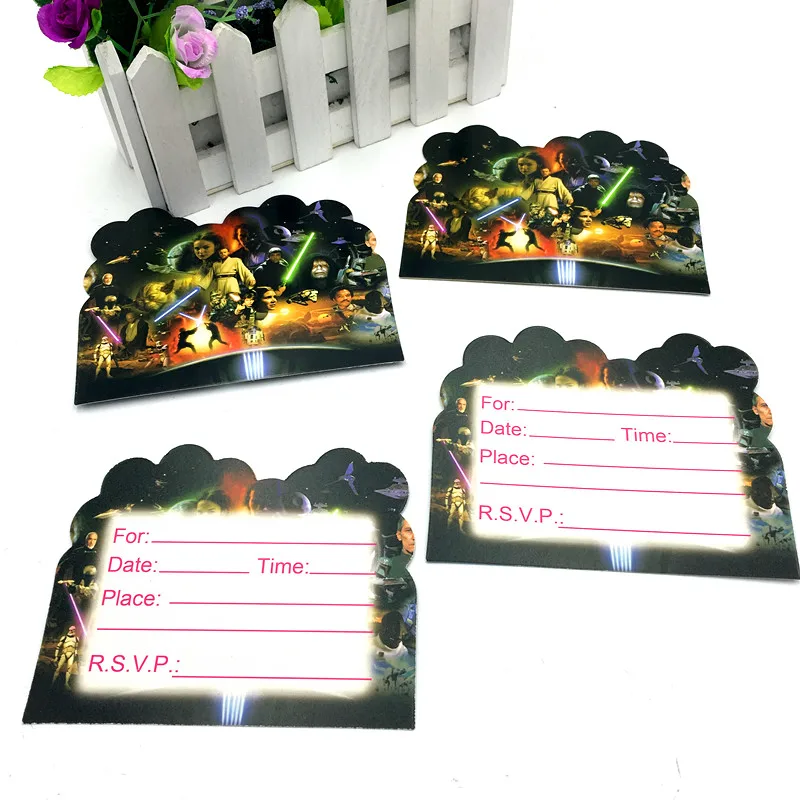 10PCS/LOT STAR WARS INVITATIONS KIDS BIRTHDAY PARTY FAVORS INVITATION CARDS HAPPY SUPPLIES | Дом и сад