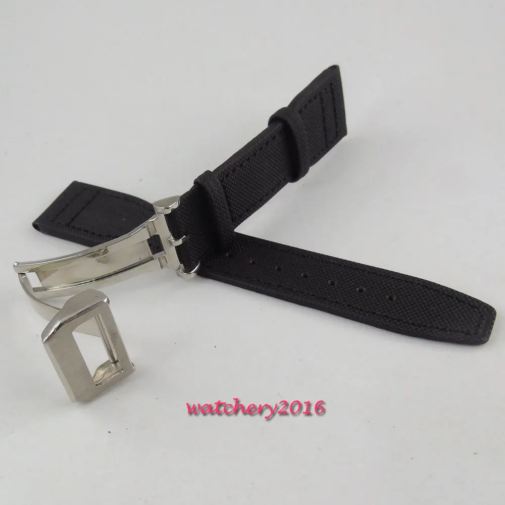 22 мм черный кожаный ремешок Застежка для часов|deployant clasp|clasps for watchesleather strap |