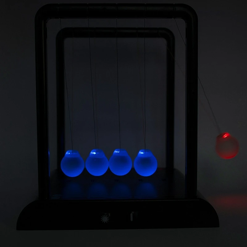 Новинка, настольная Колыбель Newton'S, 3 светодиодных цвета, меняющий блеск, светильник, шар, Балансирующий шар