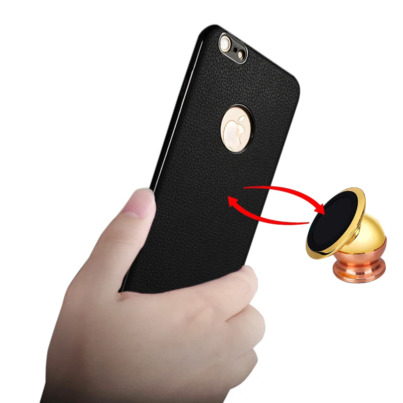 Магнитный чехол SULADA для iPhone 6 6s Plus силиконовый из ТПУ с личи автомобильный