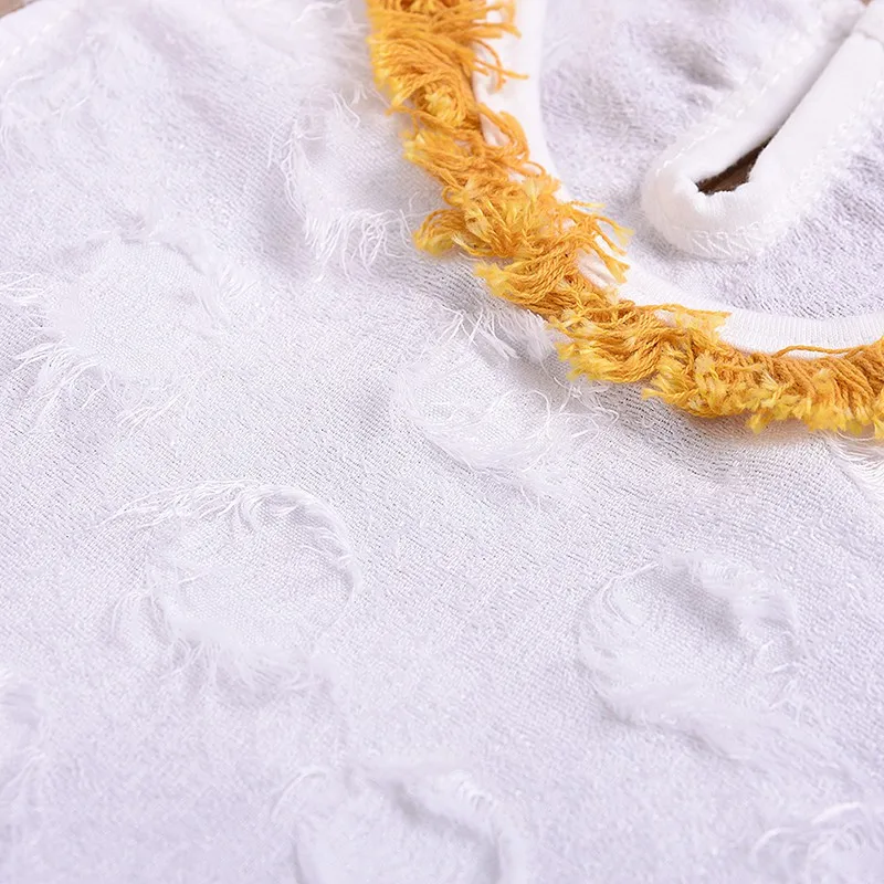 Летний Пляжный комплект для маленьких девочек Повседневный хлопковый топ без