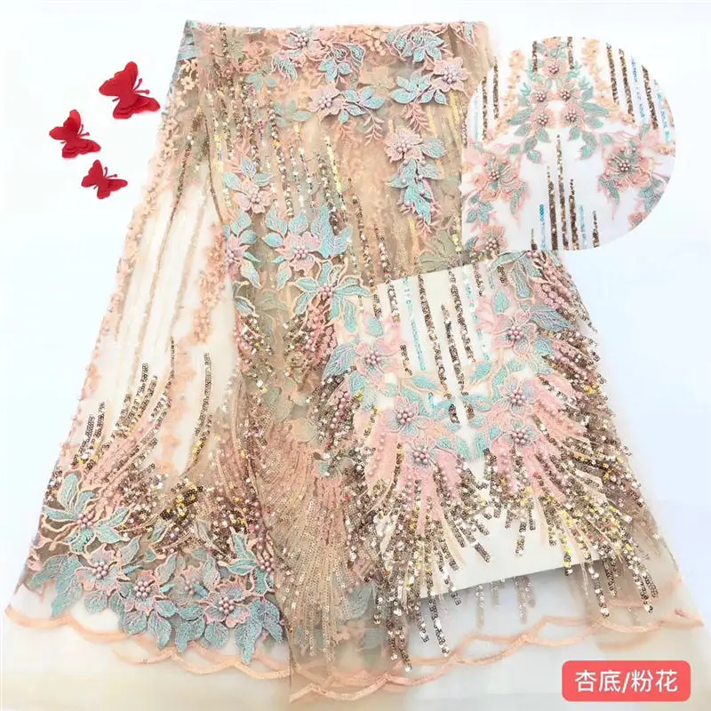 Модное платье для вечеринки в нигерийском стиле с объемным цветочным кружевом