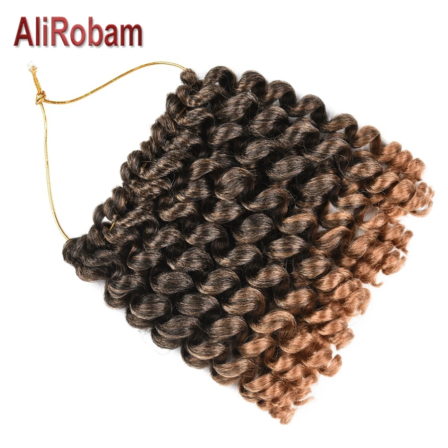 AliRobam Jumpy Wand Curl Twist Crochet Braids 8Inch Jamaican Bounce Synthetic Braiding Hair for Black Women 20Roots/pack |