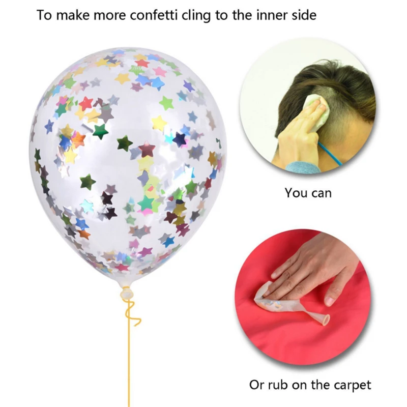 5pcs Надувная золотистый воздушный шар &quotКонфетти&quot Baby Shower 12 дюймов ясно на день