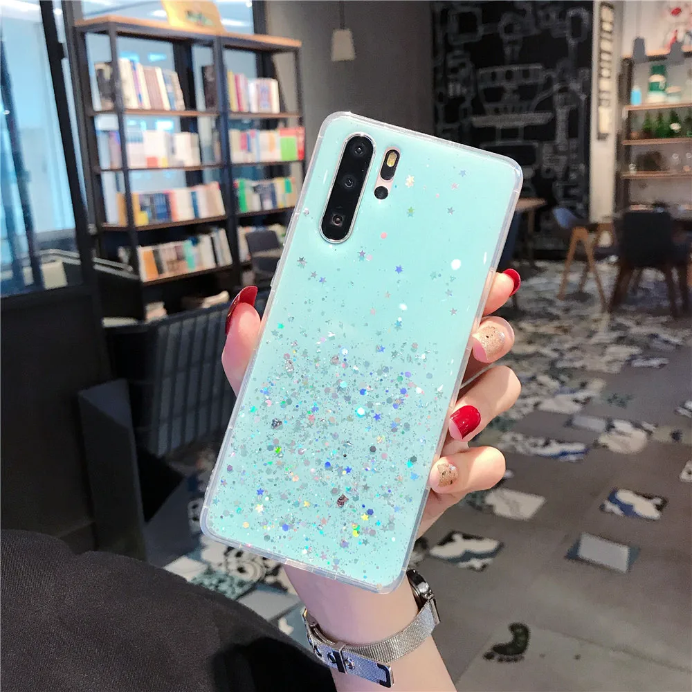 Блестками Мягкий Прозрачный чехол для huawei P10 P20 P30 Lite Коврики 20 Pro PSmart плюс Honor 10 20 Lite V10 V20 Nova 3 3i 4