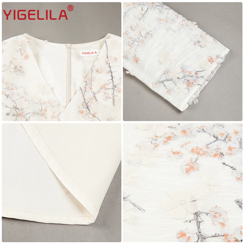 YIGELILA 2019 весеннее женское длинное платье с принтом модное v-образным вырезом и