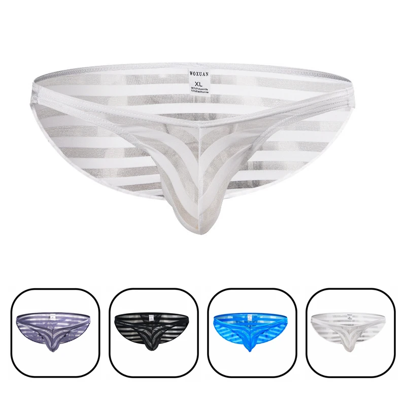 2019 популярные мужские трусы плавки в сеточку прозрачные полосатые пикантные Гей