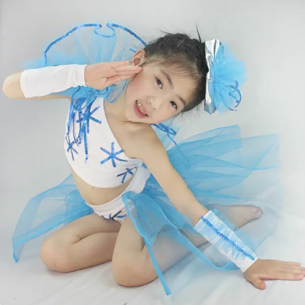2017 Burst of Girls Net Yarn Skirt Children's Performance Costumes Modern Jazz Dancing Dance Dress | Тематическая одежда и