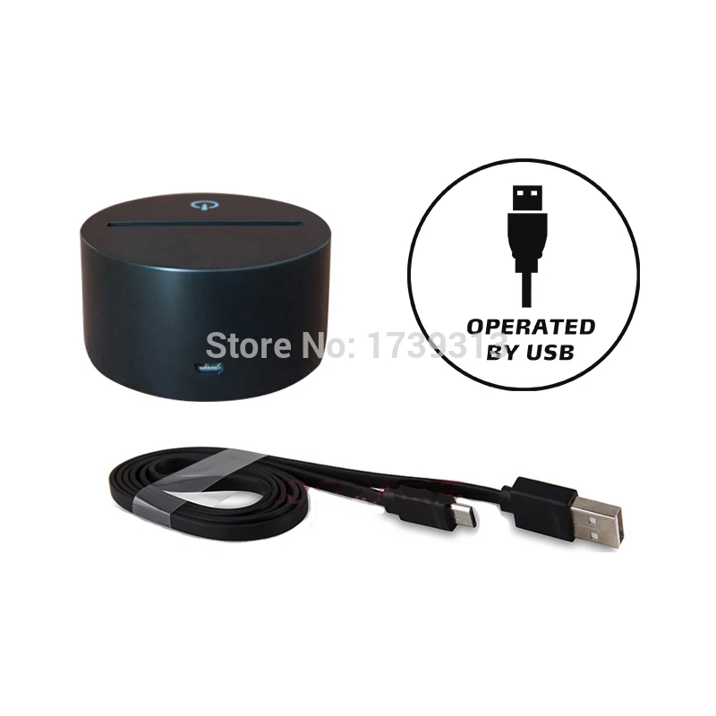 Уникальный 3D Аннотация LED иллюзия Лампа с красочными Изменение светодиодный USB