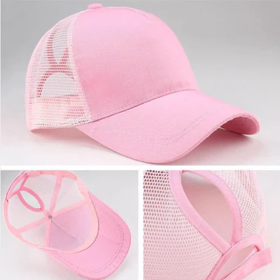 Розовый Бейсбольная кепка для мужчин, Casquette Femme, Мужская кепка, конский хвост, бейсболка, летняя кепка для женщин, Солнцезащитная Спортивная сетчатая Кепка, бейсболка в стиле хип-хоп - Цвет: Розовый