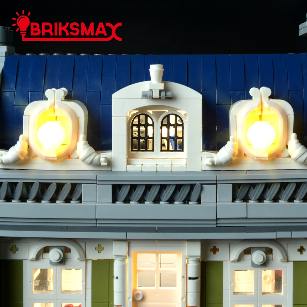 BriksMax светодиодный комплект освещения для Creator Expert City Street Конструктор "Парижский ресторан" строительные блоки световой набор совместим с 10243