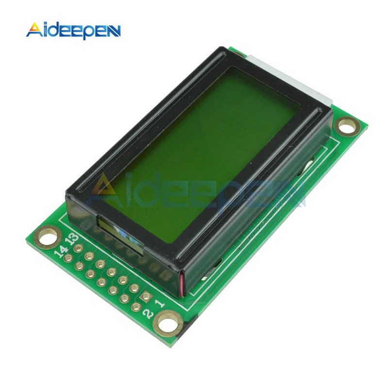 Yellow 0802 LCD Module 8 x 2 Character Display 5V LCD Backlight Blue/Yellow For Arduino DIY Kit - Цвет: Yellow