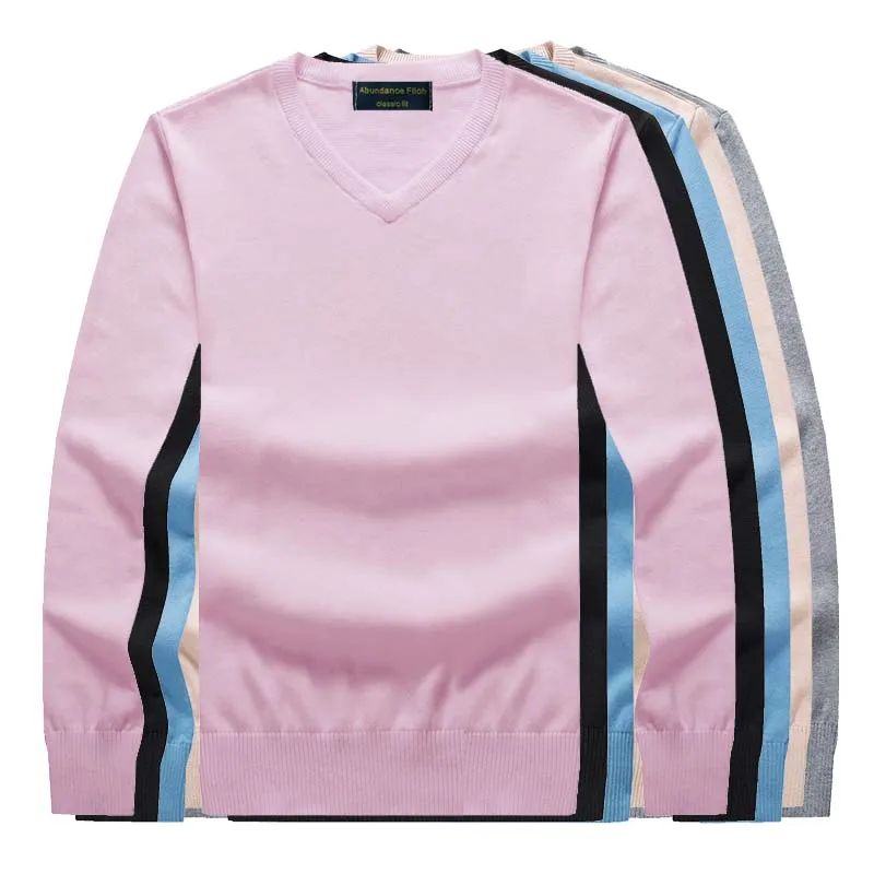 Мужской теплый пуловер с v-образным вырезом деловой свитер хлопковый Модный