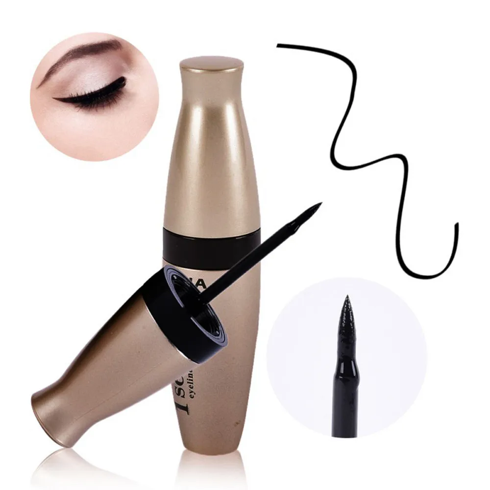 Maquillaje Profesional ЧЕРНЫЙ жидкая Водонепроницаемая подводка для глаз карандаш для макияжа Красота Косметика Delineador карандаш ручка - Цвет: Черный