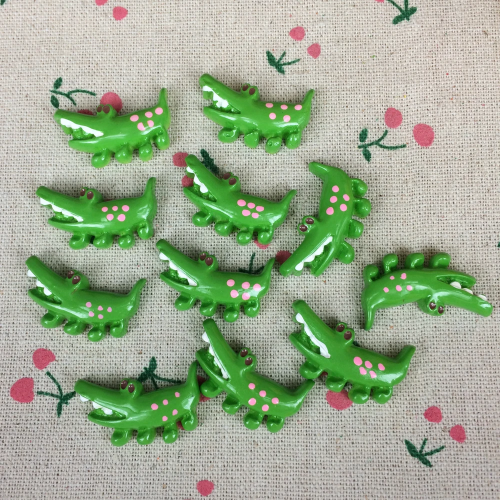 10 шт. Кабошон из смолы с плоским основанием мультяшный крокодил сделай сам