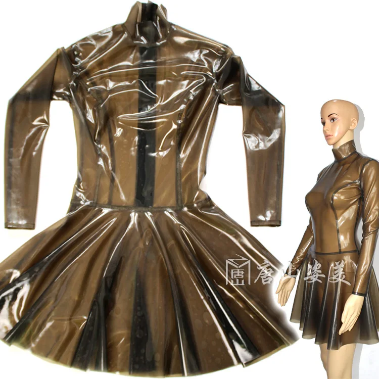 Прозрачное латексное платье сексуальное молния сзади|Белье бейбидолл и сорочки|