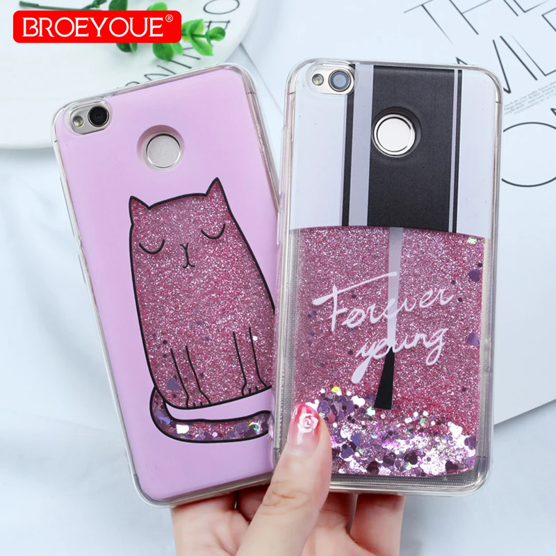 Case For Redmi Note 4 4X S2 4A 7 5 Pro Liquid Bling Glitter Love Covers Xiaomi 6X Plus Silicone TPU Capas |