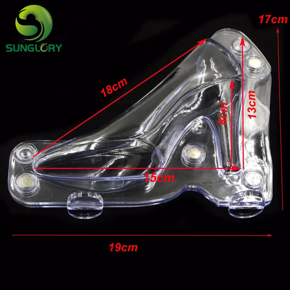 Большой размер пластиковые DIY 3D туфли на высоком каблуке шоколадная Форма стерео