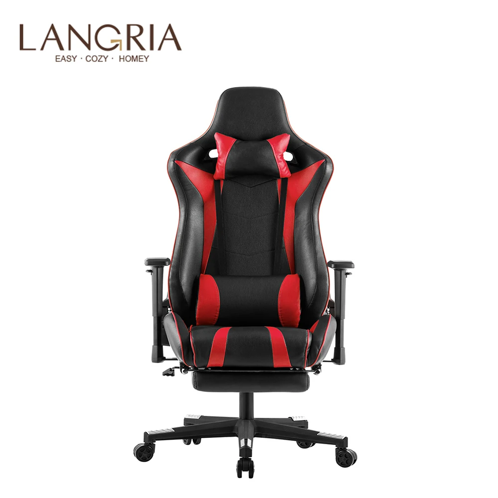 LANGRIA Исполнительный высоко задний PU кожаный компьютерный игровой стул с