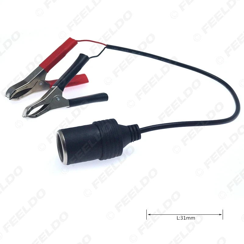 FEELDO DC12V зажим для клеммы аккумулятора прикуривателя питания штекер разъема