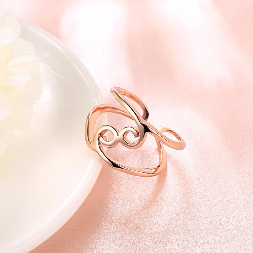 Fashion classic round rose gold ring size can be adjusted opening minimalist style prom girl | Украшения и аксессуары