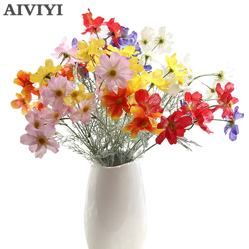 

11 Pcs/Lot (10 heads per pieces)Artificial Flowers Daisy Silk Flowers Chrysanthemum Wedding Decoration Home Living Room Festival