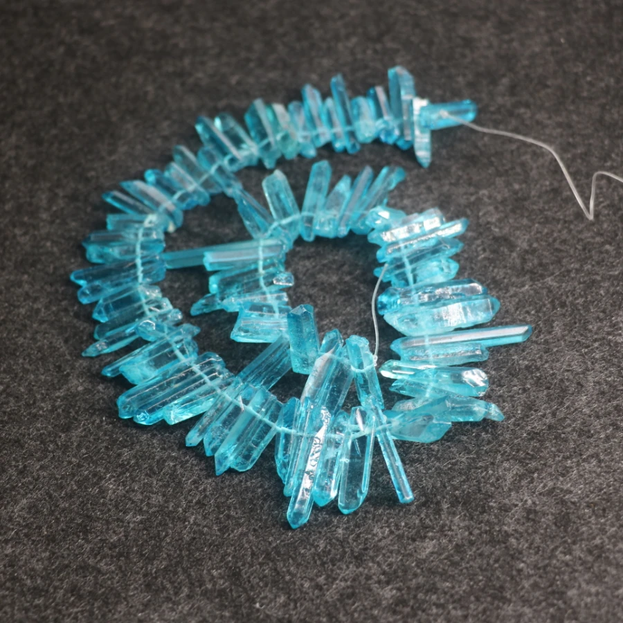 Небесно-голубое хрустальное ожерелье подвеска естественная искусственная