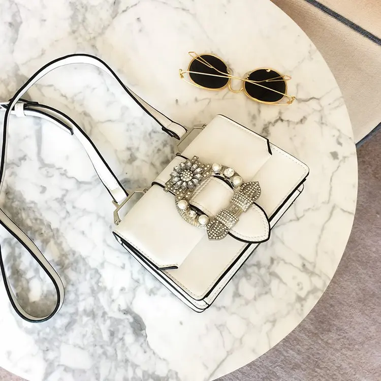 Дизайнерские женские сумки со стразами и жемчугом маленькие квадратные пакеты