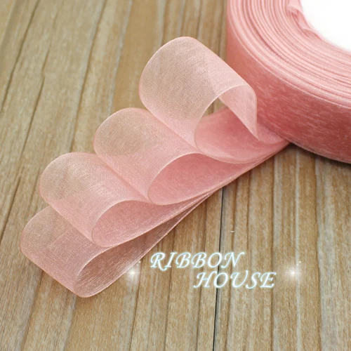 Pink Meat 50 ярдов/рулон) "(25 мм) подарочная лента из органзы Упаковка рождественские ribbonsDIY аксессуары для волос и одежды доступ ювелирных изделий - Цвет: Pink Meat